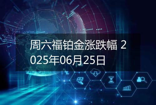 周六福铂金涨跌幅 2025年06月25日