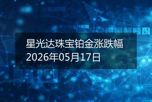 星光达珠宝铂金涨跌幅 2026年05月17日