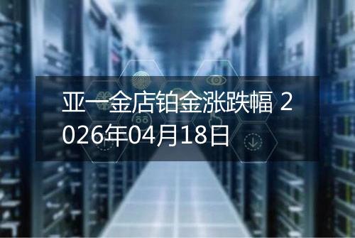 亚一金店铂金涨跌幅 2026年04月18日
