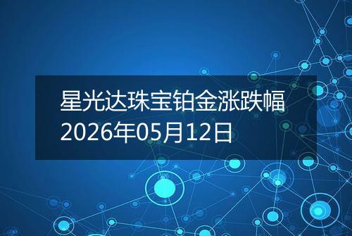 星光达珠宝铂金涨跌幅 2026年05月12日