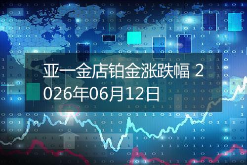 亚一金店铂金涨跌幅 2026年06月12日