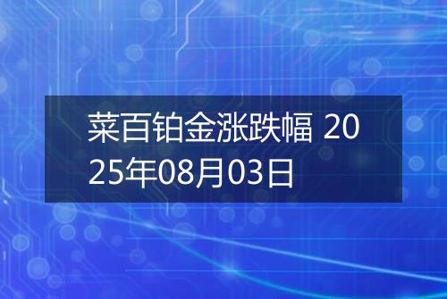 菜百铂金涨跌幅 2025年08月03日