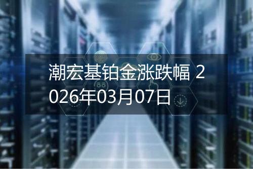 潮宏基铂金涨跌幅 2026年03月07日
