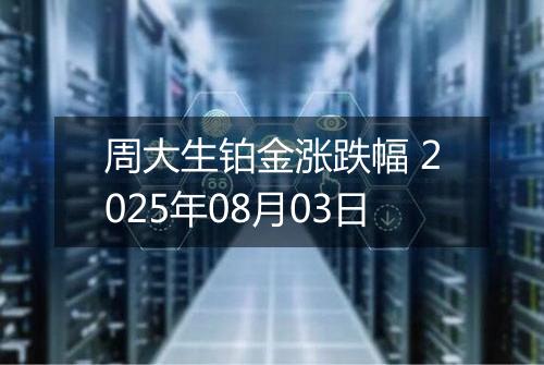 周大生铂金涨跌幅 2025年08月03日
