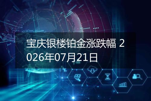 宝庆银楼铂金涨跌幅 2026年07月21日