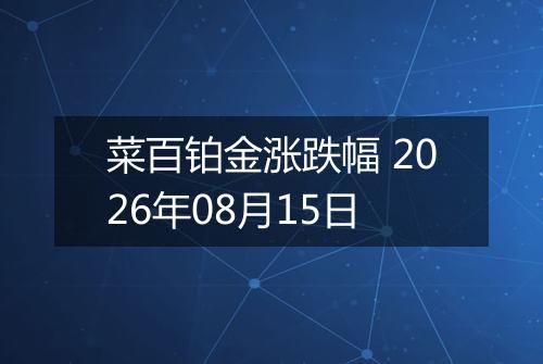 菜百铂金涨跌幅 2026年08月15日
