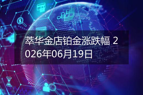 萃华金店铂金涨跌幅 2026年06月19日