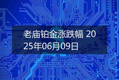 老庙铂金涨跌幅 2025年06月09日