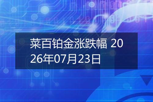 菜百铂金涨跌幅 2026年07月23日