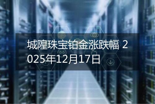 城隍珠宝铂金涨跌幅 2025年12月17日