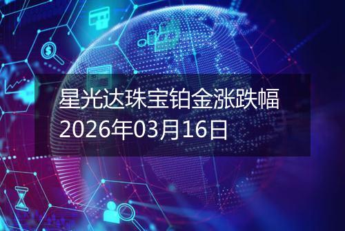 星光达珠宝铂金涨跌幅 2026年03月16日