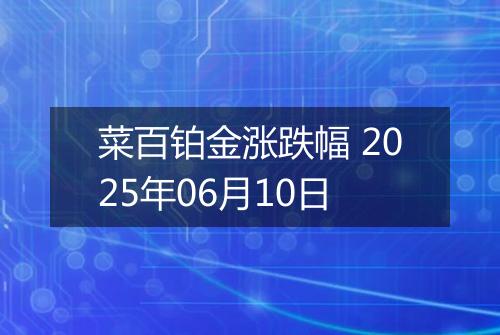 菜百铂金涨跌幅 2025年06月10日