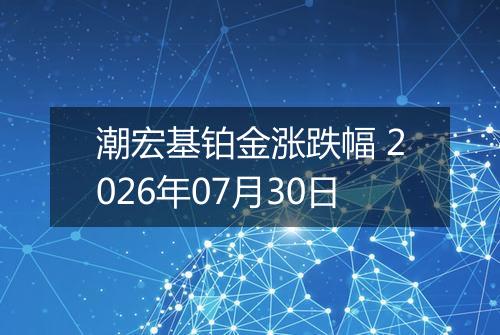 潮宏基铂金涨跌幅 2026年07月30日