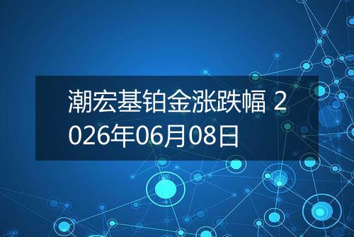 潮宏基铂金涨跌幅 2026年06月08日