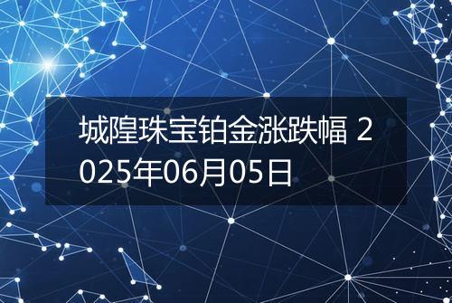 城隍珠宝铂金涨跌幅 2025年06月05日