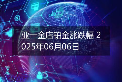 亚一金店铂金涨跌幅 2025年06月06日