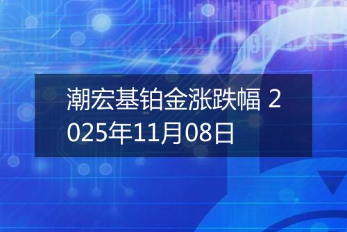 潮宏基铂金涨跌幅 2025年11月08日