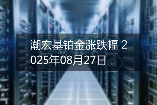 潮宏基铂金涨跌幅 2025年08月27日