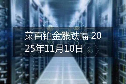 菜百铂金涨跌幅 2025年11月10日