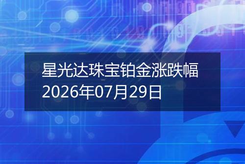 星光达珠宝铂金涨跌幅 2026年07月29日