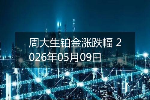 周大生铂金涨跌幅 2026年05月09日