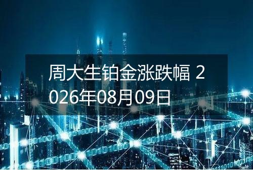 周大生铂金涨跌幅 2026年08月09日