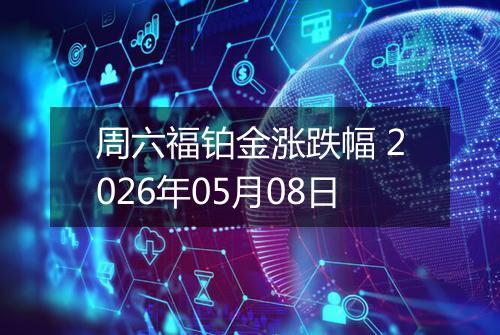 周六福铂金涨跌幅 2026年05月08日