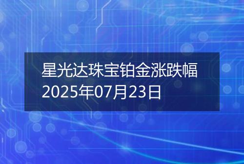 星光达珠宝铂金涨跌幅 2025年07月23日