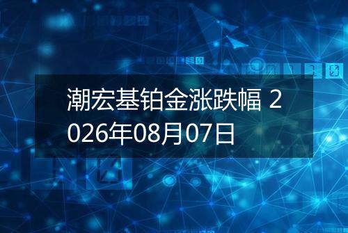 潮宏基铂金涨跌幅 2026年08月07日