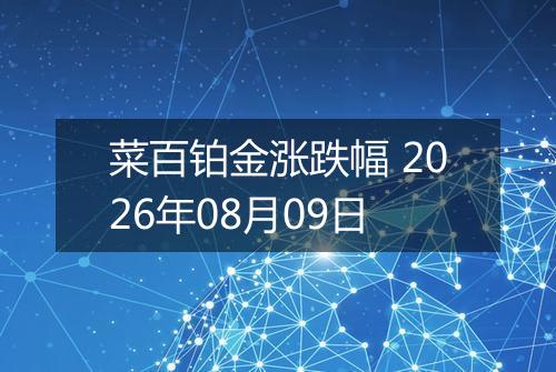 菜百铂金涨跌幅 2026年08月09日