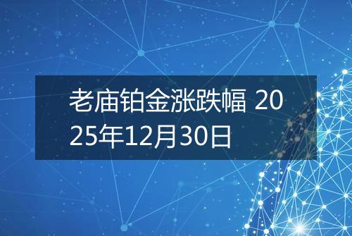 老庙铂金涨跌幅 2025年12月30日