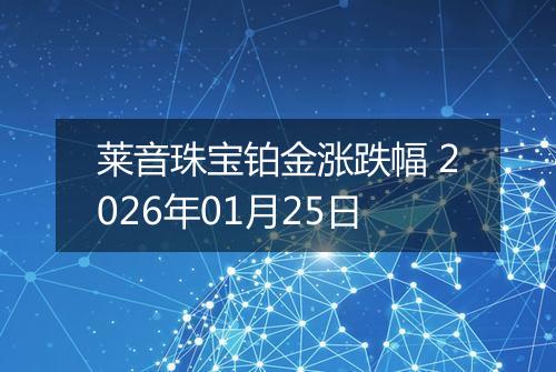 莱音珠宝铂金涨跌幅 2026年01月25日